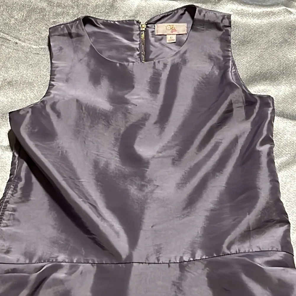 GB Girls Purple Satin Taffeta High Low Drop Waist W/Pockets Dress Size 12